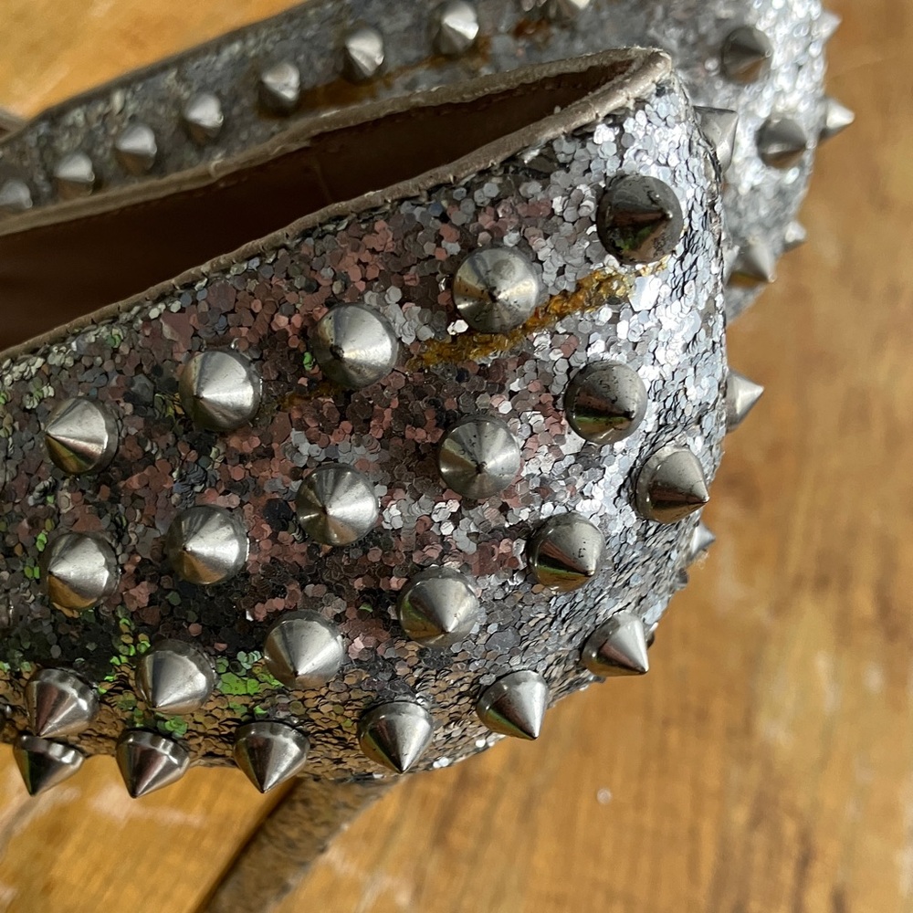 ShoeMint Silver Spiked Heels - Picture 4 of 10
